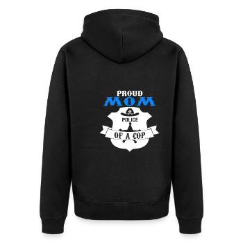 Cop Mom Child Cop Dad Family Geschenk - Unisex Premium Bio Zip Hoodie - Schwarz - Hinten - Nico (187cm)