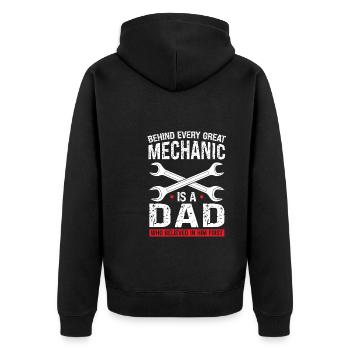 Mechanic Father Son Mechanic Father Family - Unisex Premium Organic Zip Hoodie - black - Back - Nico (187cm)
