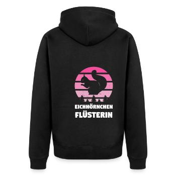 Eichhörnchen Tier Eichhörnchen Liebhaberin - Unisex Premium Bio Zip Hoodie - Schwarz - Hinten - Nico (187cm)