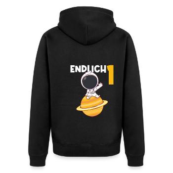 1.Geburtstag Astronaut Weltraum Geschenk - Unisex Premium Bio Zip Hoodie - Schwarz - Hinten - Nico (187cm)