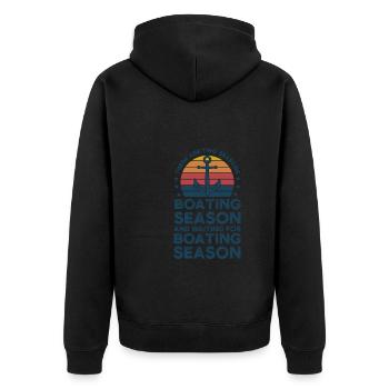 Captain Captains Boating Gift - Unisex Premium Organic Zip Hoodie - black - Back - Nico (187cm)