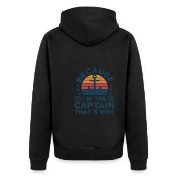 Capitaine Capitaine Cadeau de navigation de plaisance - Veste à capuche bio Premium Unisexe - noir - Dos - Nico (187cm)