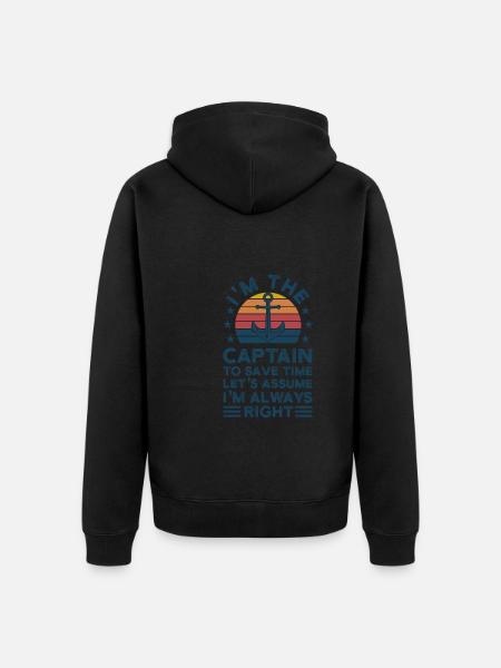 Captain Captains Boating Gift - Unisex Premium Organic Zip Hoodie - black