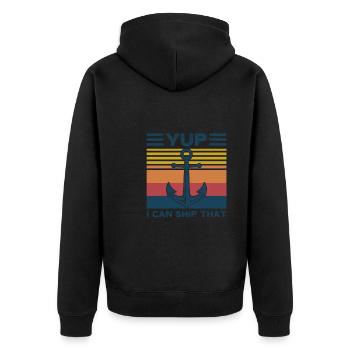 Captain Captains Boating Gift - Unisex Premium Organic Zip Hoodie - black - Back - Nico (187cm)