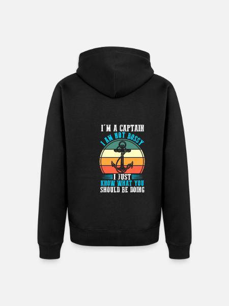 Captain Boat Captains Gift - Unisex Premium Organic Zip Hoodie - black