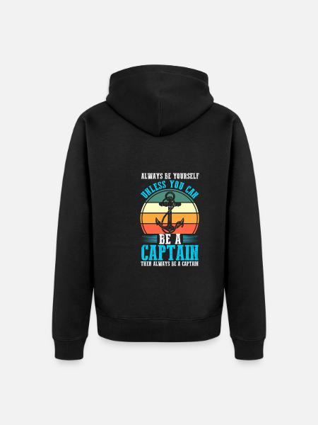 Captain Boat Captains Gift - Unisex Premium Organic Zip Hoodie - black