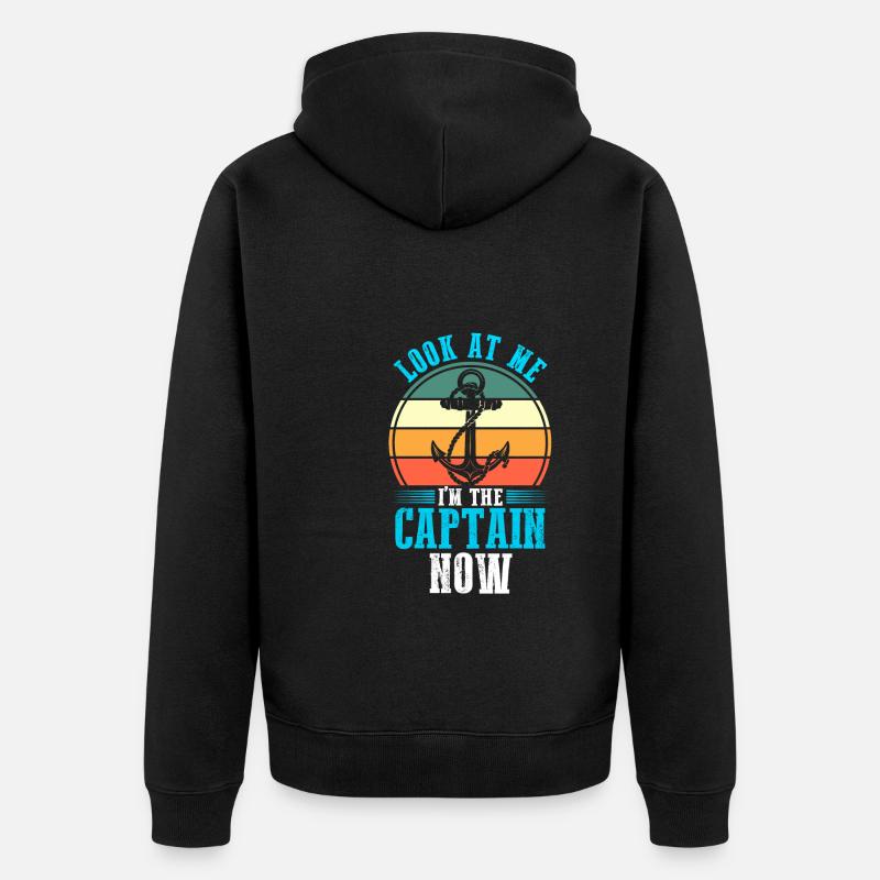 Captain Boat Captains Cadeau - Veste à capuche bio Premium Unisexe - noir