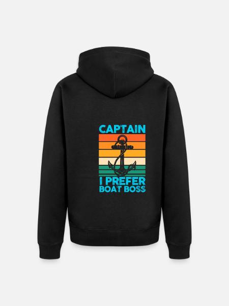 Captain Boat Captains Gift - Unisex Premium Organic Zip Hoodie - black