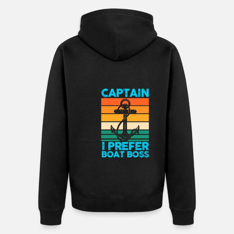 Captain Boat Captains Cadeau - Veste à capuche bio Premium Unisexe - noir
