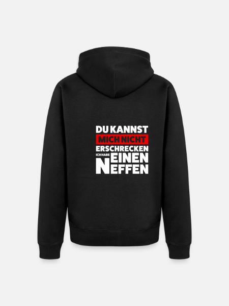 Onkel Neffe Neffen Geschenk - Unisex Premium Bio Zip Hoodie - Schwarz