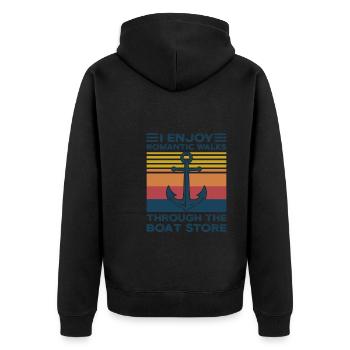 Captain Captains Boating Gift - Unisex Premium Organic Zip Hoodie - black - Back - Nico (187cm)