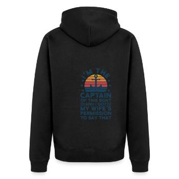 Captain Captains Boating Gift - Unisex Premium Organic Zip Hoodie - black - Back - Nico (187cm)