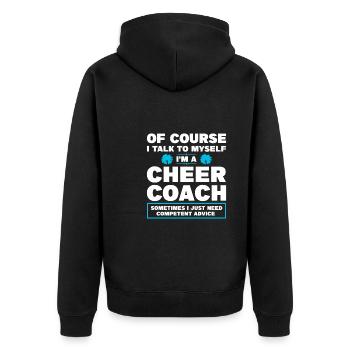 coach jubeln sport jubeln coach Geschenk - Unisex Premium Bio Zip Hoodie - Schwarz - Hinten - Nico (187cm)