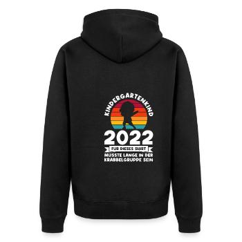 Kindergarten 2022 Dabbing Kindergarten-Anfang - Unisex Premium Bio Zip Hoodie - Schwarz - Hinten - Nico (187cm)