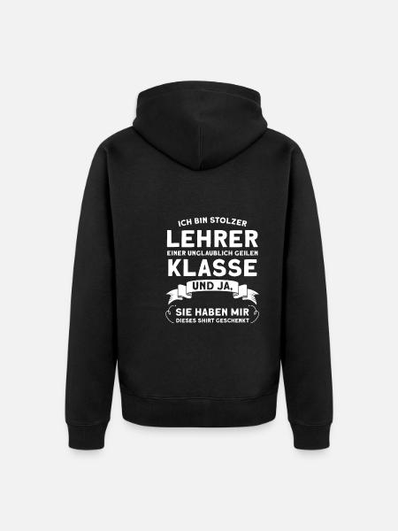 Lehrer Beruf Schullehrer Geschenk - Unisex Premium Bio Zip Hoodie - Schwarz