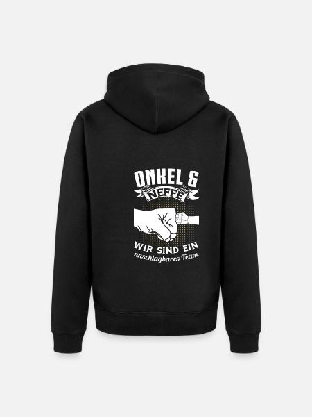 Onkel Neffe Onkels Geschenk - Unisex Premium Bio Zip Hoodie - Schwarz