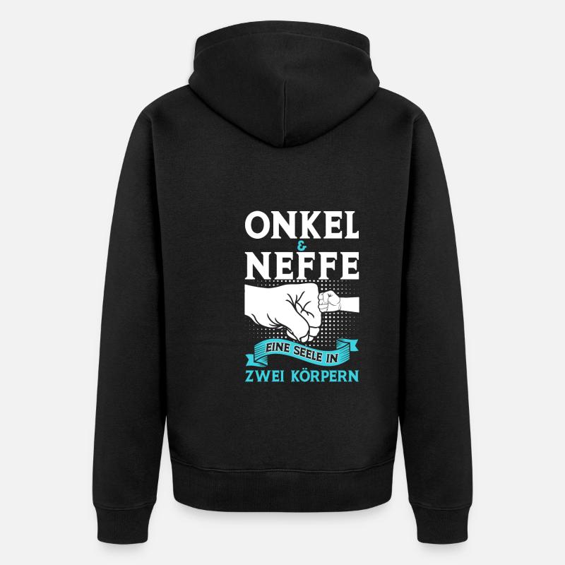 Onkel Neffe Onkels Geschenk - Unisex Premium Bio Zip Hoodie - Schwarz