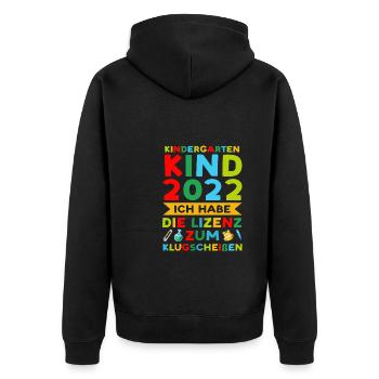 Kindergarten 2022 Kita Kindergartenanfänger - Unisex Premium Bio Zip Hoodie - Schwarz - Hinten - Nico (187cm)