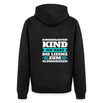 Kindergarten Kita Kindergartenkind Geschenk - Unisex Premium Bio Zip Hoodie - Schwarz - Hinten - Nico (187cm)