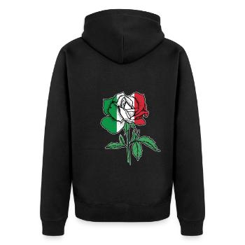 Drapeau Rose Mexicain Drapeau Cadeau - Veste à capuche bio Premium Unisexe - noir - Dos - Nico (187cm)