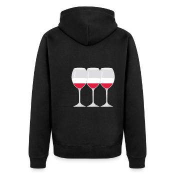 Flagge Weinglas Polnische Flagge Wurzeln Geschenk - Unisex Premium Bio Zip Hoodie - Schwarz - Hinten - Nico (187cm)