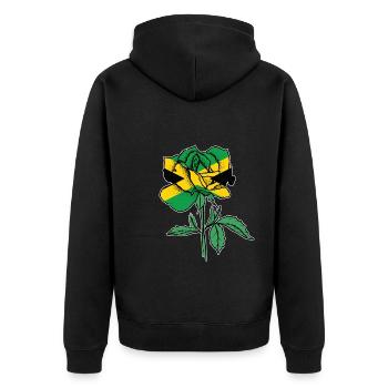 Flag Rose German German Flag Gift - Unisex Premium Organic Zip Hoodie - black - Back - Nico (187cm)