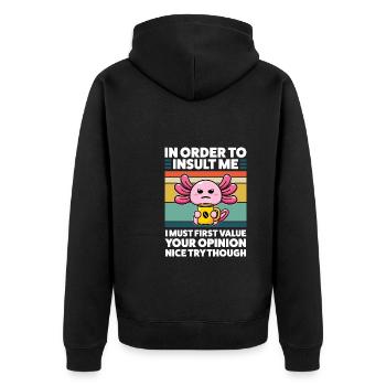 Axolotel Axolotl Lover Axolotls Cadeau - Veste à capuche bio Premium Unisexe - noir - Dos - Nico (187cm)