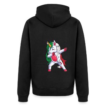 Drapeau Unicron Drapeau italien Italien - Veste à capuche bio Premium Unisexe - noir - Dos - Nico (187cm)