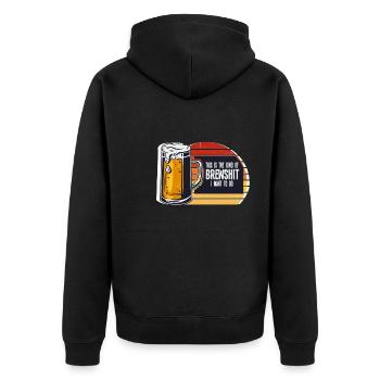 Brauerei Bier Geschenk - Unisex Premium Bio Zip Hoodie - Schwarz - Hinten - Nico (187cm)