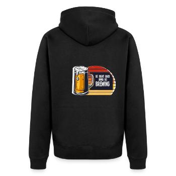 Brauerei Bier Geschenk - Unisex Premium Bio Zip Hoodie - Schwarz - Hinten - Nico (187cm)