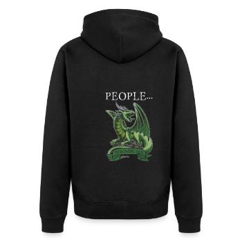 Dragon Dragon Mythical Creature Gift - Unisex Premium Organic Zip Hoodie - black - Back - Nico (187cm)