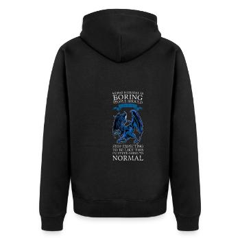 Dragon Dragon Mythical Creature Gift - Unisex Premium Organic Zip Hoodie - black - Back - Nico (187cm)