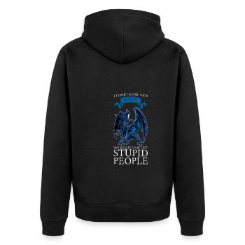 Dragon Dragon Mythical Creature Gift - Unisex Premium Organic Zip Hoodie - black - Back - Nico (187cm)