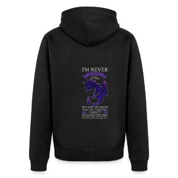 Dragon Dragon Mythical Creature Gift - Unisex Premium Organic Zip Hoodie - black - Back - Nico (187cm)