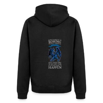 Dragon Dragon Mythical Creature Gift - Unisex Premium Organic Zip Hoodie - black - Back - Nico (187cm)