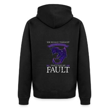 Dragon Dragon Mythical Creature Gift - Unisex Premium Organic Zip Hoodie - black - Back - Nico (187cm)