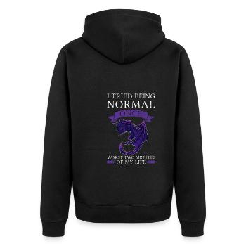 Dragon Dragon Mythical Creature Gift - Unisex Premium Organic Zip Hoodie - black - Back - Nico (187cm)
