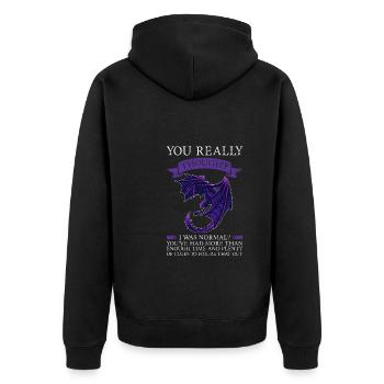 Dragon Dragon Mythical Creature Gift - Unisex Premium Organic Zip Hoodie - black - Back - Nico (187cm)