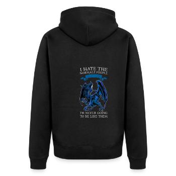 Dragon Dragon Mythical Creature Gift - Unisex Premium Organic Zip Hoodie - black - Back - Nico (187cm)