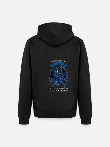 Dragon Dragon Mythical Creature Gift - Unisex Premium Organic Zip Hoodie - black