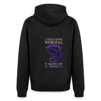 Dragon Dragon Mythical Creature Gift - Unisex Premium Organic Zip Hoodie - black - Back - Nico (187cm)