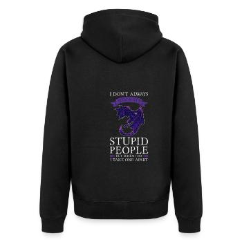 Dragon Dragon Mythical Creature Gift - Unisex Premium Organic Zip Hoodie - black - Back - Nico (187cm)