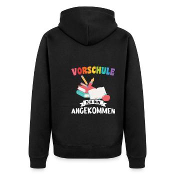 Vorschule Anfang Vorschulkind Geschenk - Unisex Premium Bio Zip Hoodie - Schwarz - Hinten - Nico (187cm)