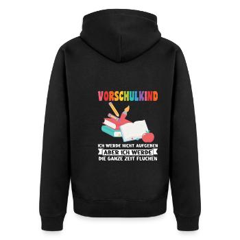 Vorschule Anfang Vorschulkind Geschenk - Unisex Premium Bio Zip Hoodie - Schwarz - Hinten - Nico (187cm)