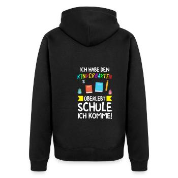 Kindergarten Abschluss Kita-Abgänger Geschenk - Unisex Premium Bio Zip Hoodie - Schwarz - Hinten - Nico (187cm)