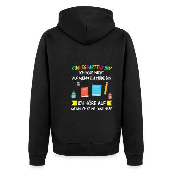 Kindergarten Anfang Kindergartenkind Geschenk - Unisex Premium Bio Zip Hoodie - Schwarz - Hinten - Nico (187cm)