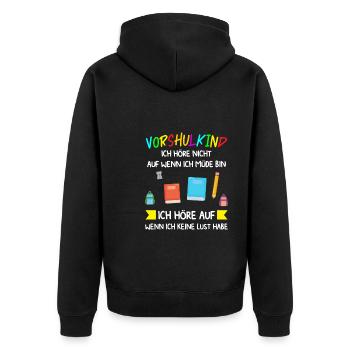 Vorschule Anfang Vorschulkind Geschenk - Unisex Premium Bio Zip Hoodie - Schwarz - Hinten - Nico (187cm)