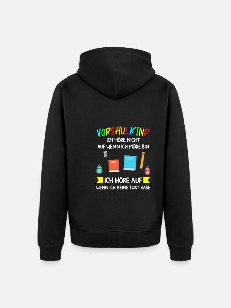 Vorschule Anfang Vorschulkind Geschenk - Unisex Premium Bio Zip Hoodie - Schwarz