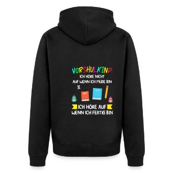 Vorschule Anfang Vorschüler Geschenk - Unisex Premium Bio Zip Hoodie - Schwarz - Hinten - Nico (187cm)