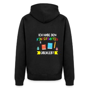 Kindergarten Abschluss Kindergartenkind Geschenk - Unisex Premium Bio Zip Hoodie - Schwarz - Hinten - Nico (187cm)